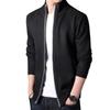Pull tricoté épais pour homme, manteau blanc cassé, Cardigan à manches longues, polaire, fermeture éclair complète, vêtements décontractés, grande taille, pour l'automne, hiver