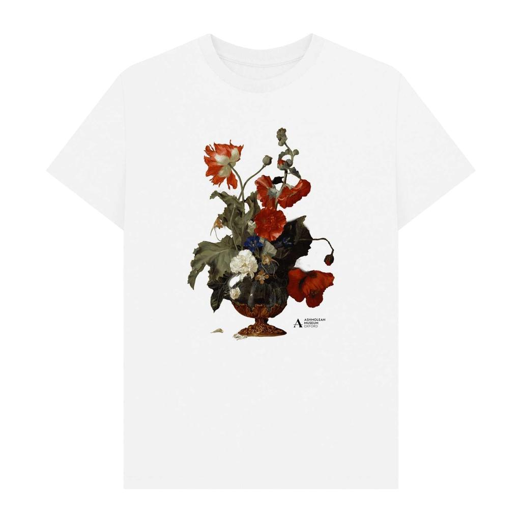 Ashmolean Museum Unisex Adult A Vase Of Flowers T-Shirt