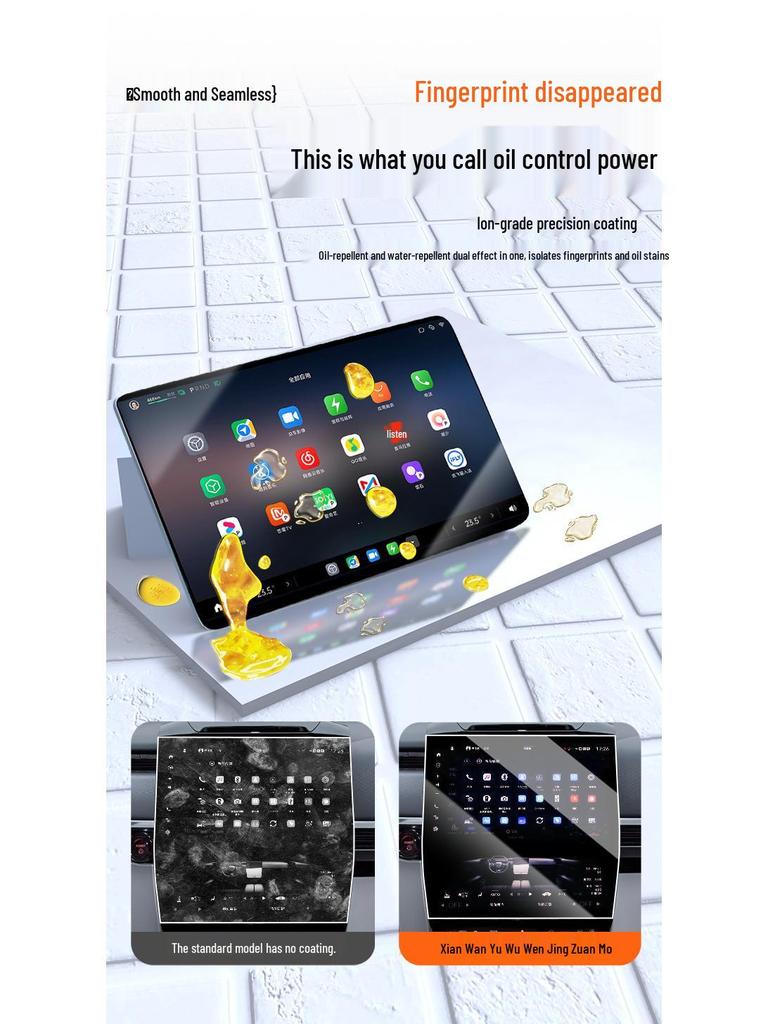 Honda P7 Center Console Screen Protector - 25 Models, Tempered Film, Navigation Screen Guard, Interior Decor Accessory