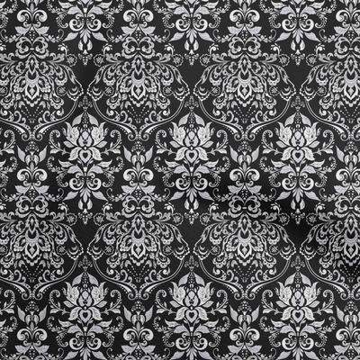 Cotton Flex Black Fabric Damask Sewing Fabric By The Yard Printed Diy Clothing Sewing Supplies 40 Inch