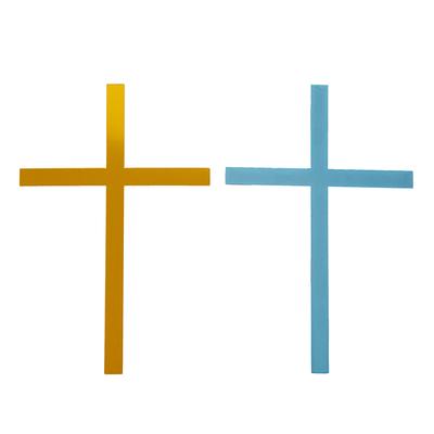 10Pcs Cross Cake Acrylic Topper Baptism Christening Confirmation Gold Wedding