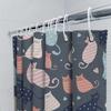 Modern Colorful Cat Print Shower Curtain For Bathroom Decor Available In Multiple Sizes