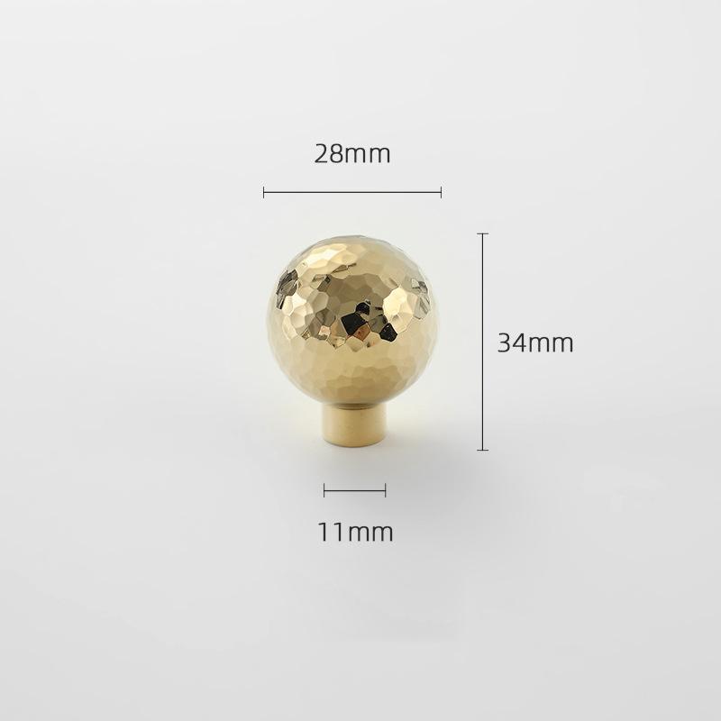 Brass Ball Furniture Pull Handles Hand-Forged Hammer Cabinet Handles Door Drawer Knob Kitchen Wardrobe Cupboard Pulls