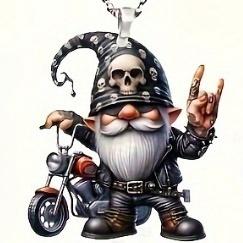 

Vintage Motorcycle Gnome Ornament, Acrylic Christmas Decor Keychain Bag Charm,No Batteries Needed All Occasion Gift for Home Car
