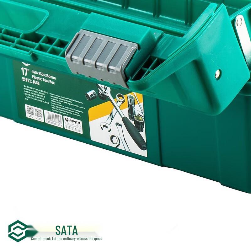 SATA 95166 17-Inch Three-Tier Plastic Toolbox