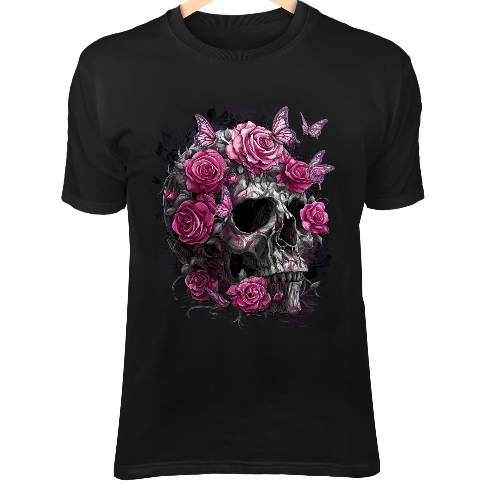 

Romantic Gothic Skull - Blooming Roses, Butterflies & Dark Fantasy Aura S