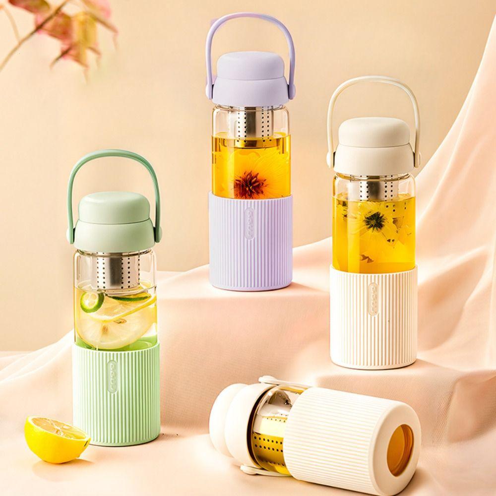 Glass Tea and Water Separator Cup with Filter Coffee Mug Portable Water Bottle  Girls