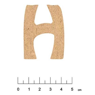 Earth & Bois Créations - Adhesive MDF Wooden Alphabet 5 Cm Letter H