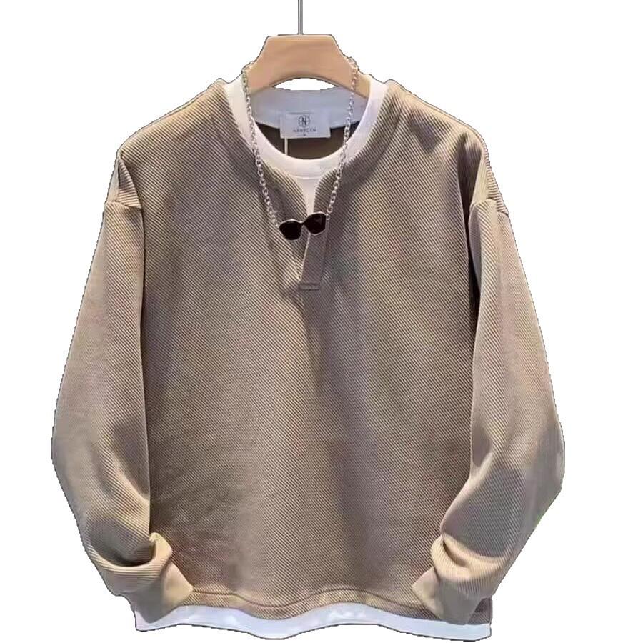 48-Stunden-Versand überspringen: Trendiges Herren-Herbst-Sweatshirt - Einfach, Locker, Vielseitig, Modisch, Langarm, Rundhals.