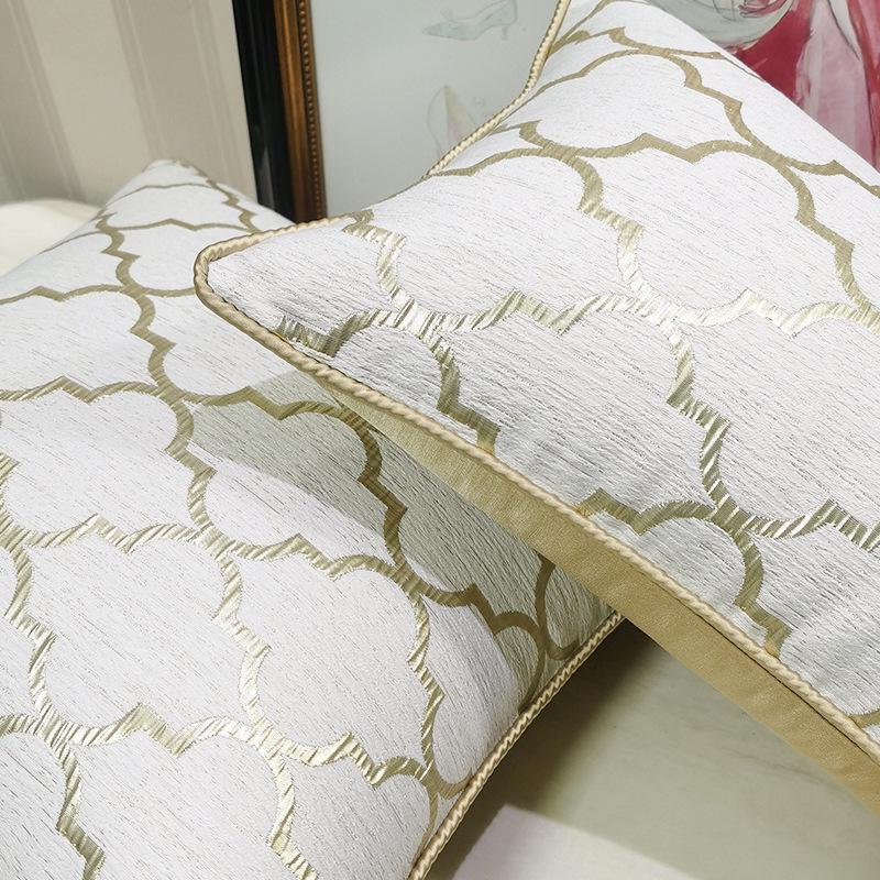 Modern Light Luxury Geometric Chair Cushion Cover In Rice Gold for Office or Sofa