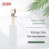GLBO Square Silver Kitchen Sink Soap Dispenser