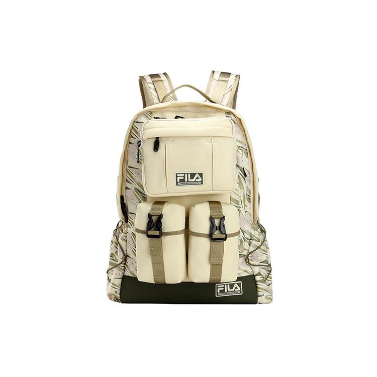 

New FILA White Mountaineering Collaboration Fabric Backpack Regular Unisex Beige T13U217101F 31.5*15.0*45.0CM