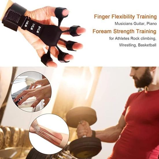 KNK Grip Strength Finger the Strength Trainer Hand Grip Strengthener 6 Resistant Level Finger Exerciser-Adjustable Hand Strengthener for Hand Therapy