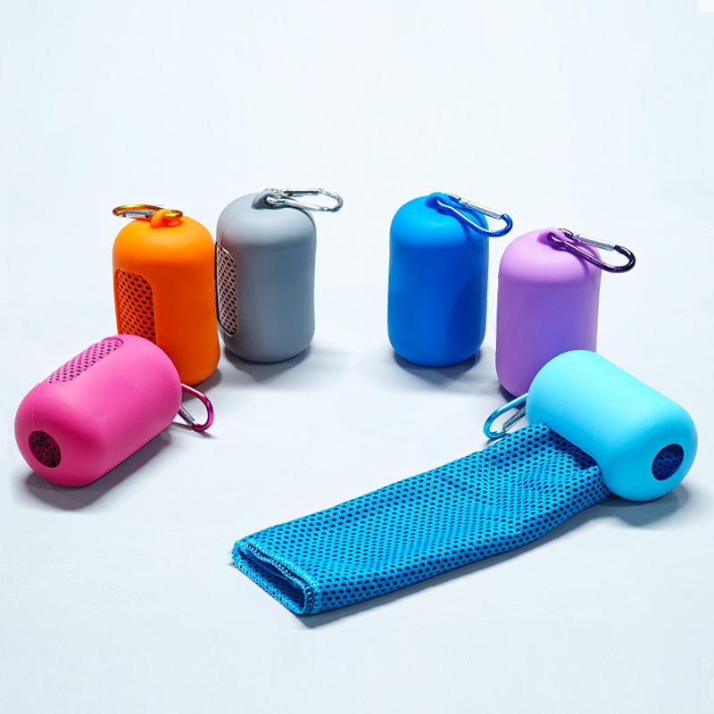 Portable Silicone Quick-Dry Cooling Towel Set with Breathable Storage Box