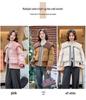 YJ6838 Women's Winter Down Jacket: Versatile Spliced Denim Lapel with Particle Fleece and 90% White Duck Down