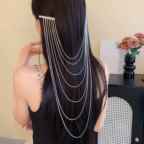 Women Hair Clip Multi Layer Tassel Design Back Head Hair Pin Lightweight