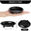 4 Pieces Matte Black Iron Candle Plate Decorative Wedding Saucer Style Candle Holder Tray Metal Pedestal Candle Stand for Spa Table Centerpiece