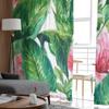 Watercolor Exotic Flower Leave Sheer Curtains for Living Room Transparent Tulle Window Curtain Bedroom Kitchen Decor Veil Drapes