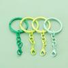 10 Pieces Colorful Metal Keychain Rings with Chains and Clasps for Keys Fashionable Key Holders Jewelry Accessories