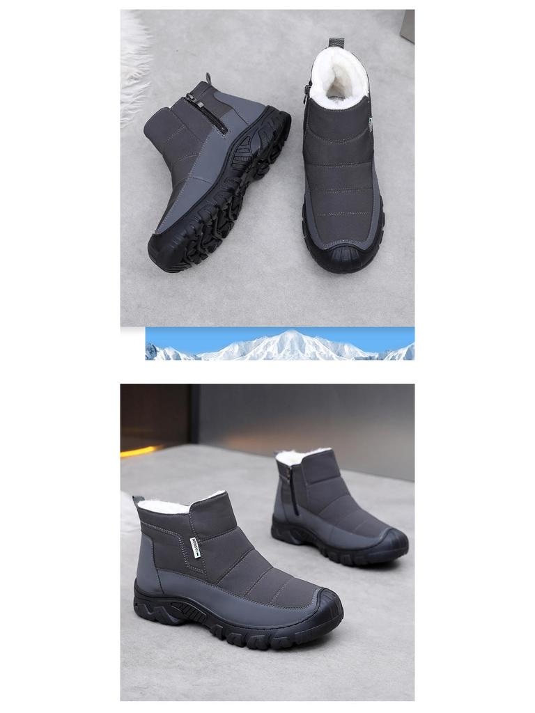 Men's Thickened Wool Cotton Boots: Non-Slip, Warm, Cold-Resistant, Large Size Snow Boots for Elderly