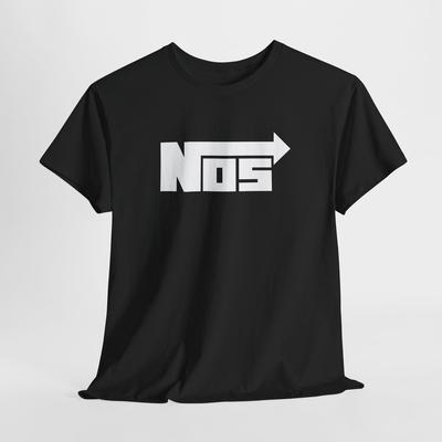 T-Shirt Nera NOS – Maglietta Unisex con Logo da Corsa al Protossido d'Azoto per Uomo o Donna