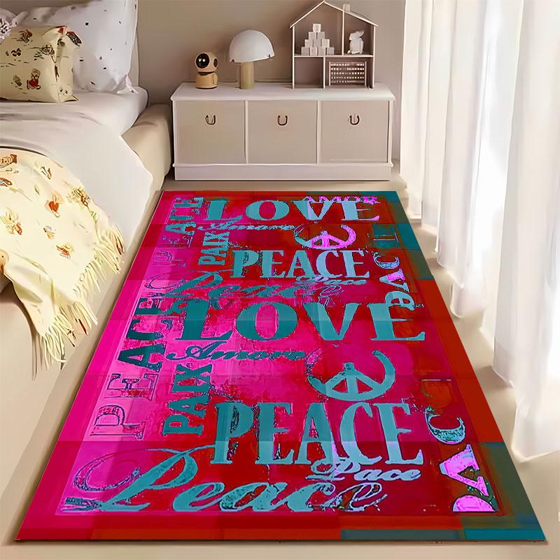 Love and Peace Word Pattern suitable as a non-slip mat for the living room or bedroom sofa