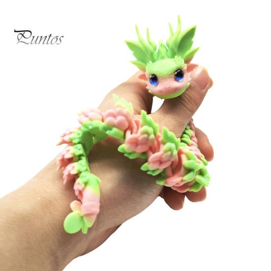 Articulated Sensory Toys 3D Printed Dragon Fidget Toy, Cute Ornaments, Desk Kawaii Cherry Blossom Decor Stress Relief Toy for Adults, Fantasy