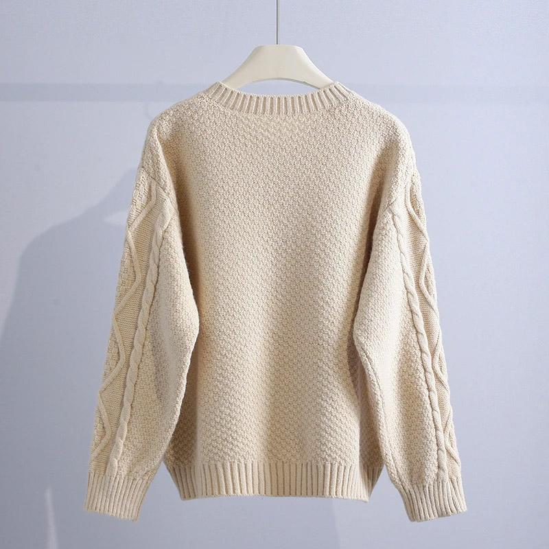 Gensere Kåpe Cardigan for Kvinner Høst Vinter Broderi Vintage Løs Langermet Fortykket Cardigan Gensere Kåpe