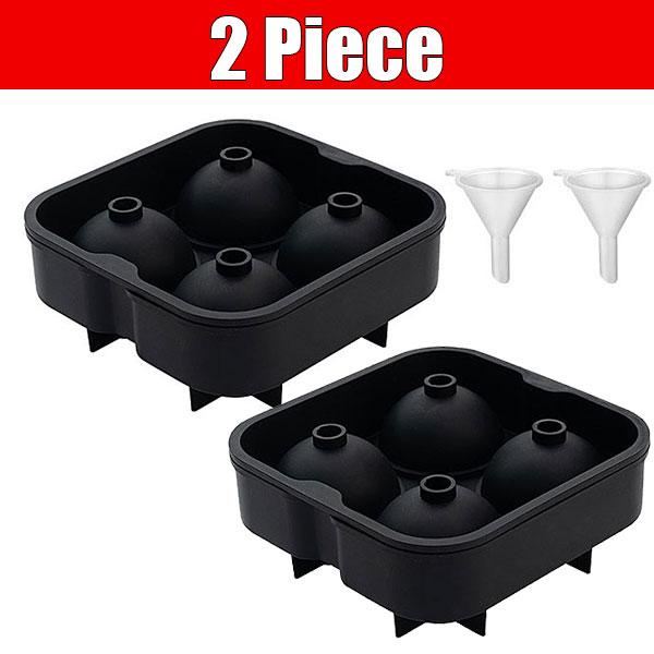 Large Sphere Ice Cube Molds 4/8 Grid Whiskey  Mold Leak-free Round  Cube Mold Easy Fill & Release  Ball Maker Tools