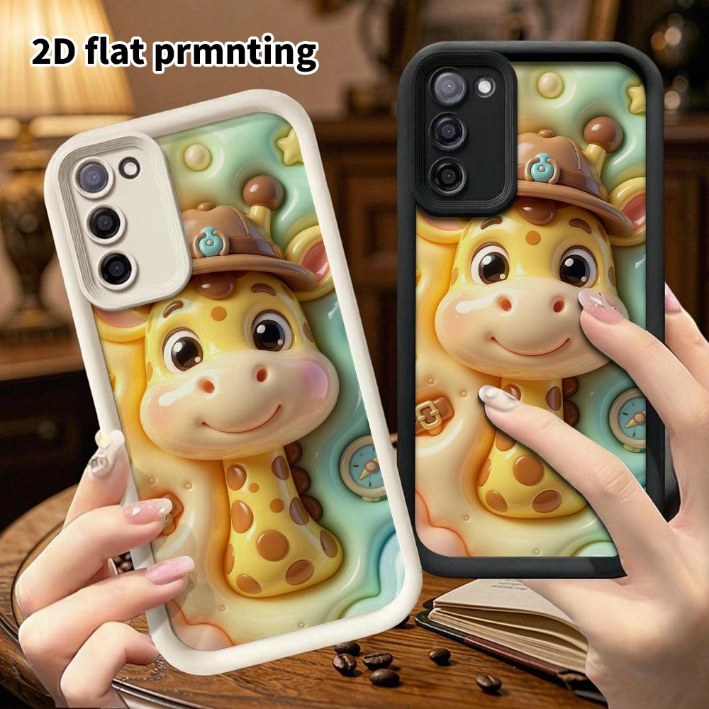 Phone Case: 2D flat design suitable for Samsung Galaxy A34 A35 M05 M06 S20 S22 S21 FE Plus 5G protective case, adventure giraffe, perfect Christmas an