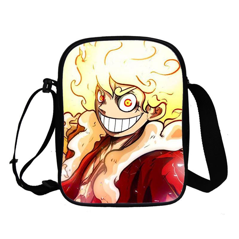 Animation Peripheral Messenger Bag, Primary And Secondary School Student Schoolbag 3D Full Color Printing Double-Layer Shoulder Bag Portable