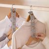 2Pcs Clothes Hanger Connectors Multiple Holes Metal Ring Punch-free Folding Multifunctional Space Saving Heavy Duty Coat Shirt Hanger Extender Straps