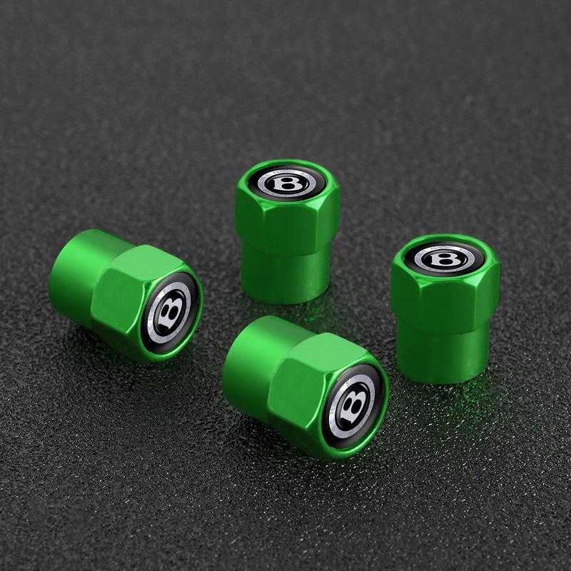For Bentley Flying Spur Continental GT Bentayga Mulsanne 4Pcs Aluminum Car Wheel Tire Valve Stem Cover Dustproof Cap Accessories GH2