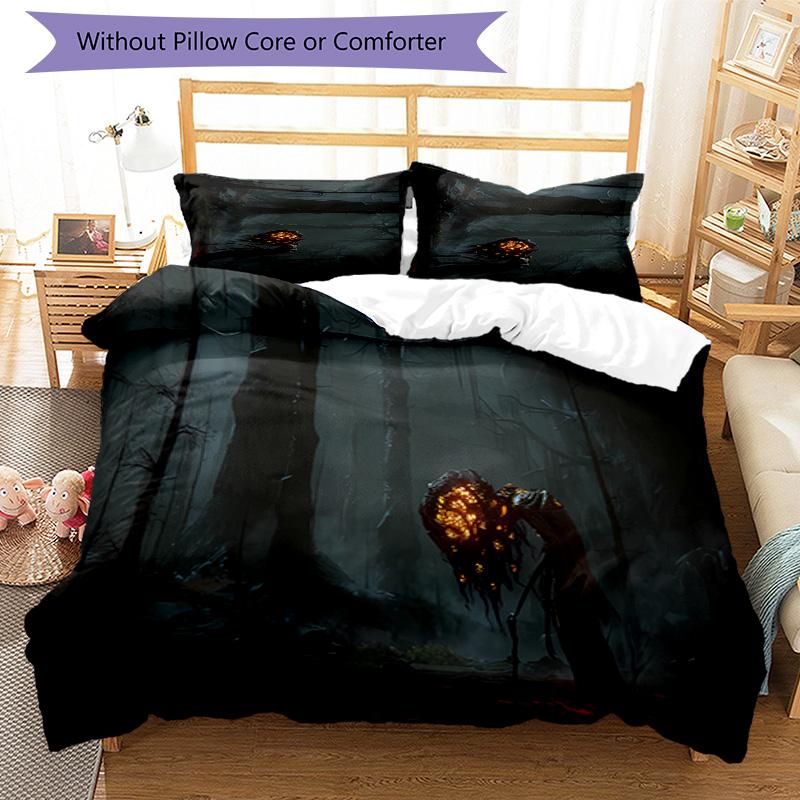 3pcs Game E-ELDEN R-RING pattern bedding set duvet cover set includes duvet cover &pillowcases, perfect all season bedroom decoration & gift
