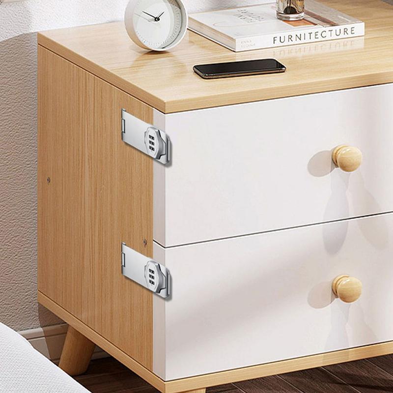 3-Digit Combination Lock Easy To Install Zinc Alloy Password Drawer Locks Mechanical Dial Cabinet Security Cam Lock Refrigerator