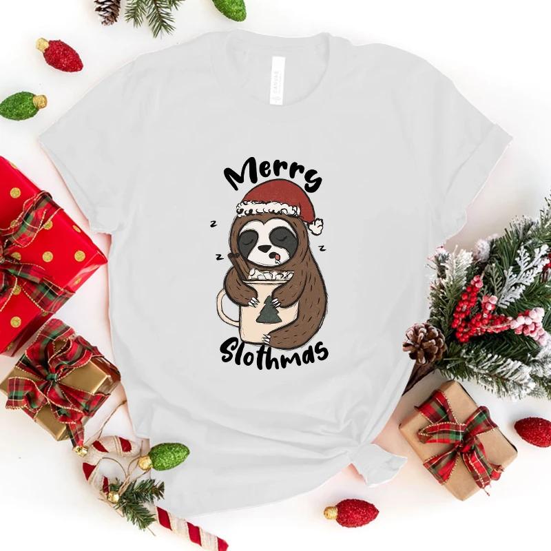 

Горячая футболка Merry Christmas Sloth для мужчин/женщин, забавная футболка с принтом, повседневная, крутая, уличная, модная футболка, футболка для пары в стиле хип-хоп XXXL золотой