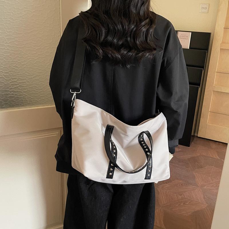 Fashi borchie borse da donna grande capacità nylon borse a spalla per viaggio femminile grandi tote per pendolari signore borsa borsa