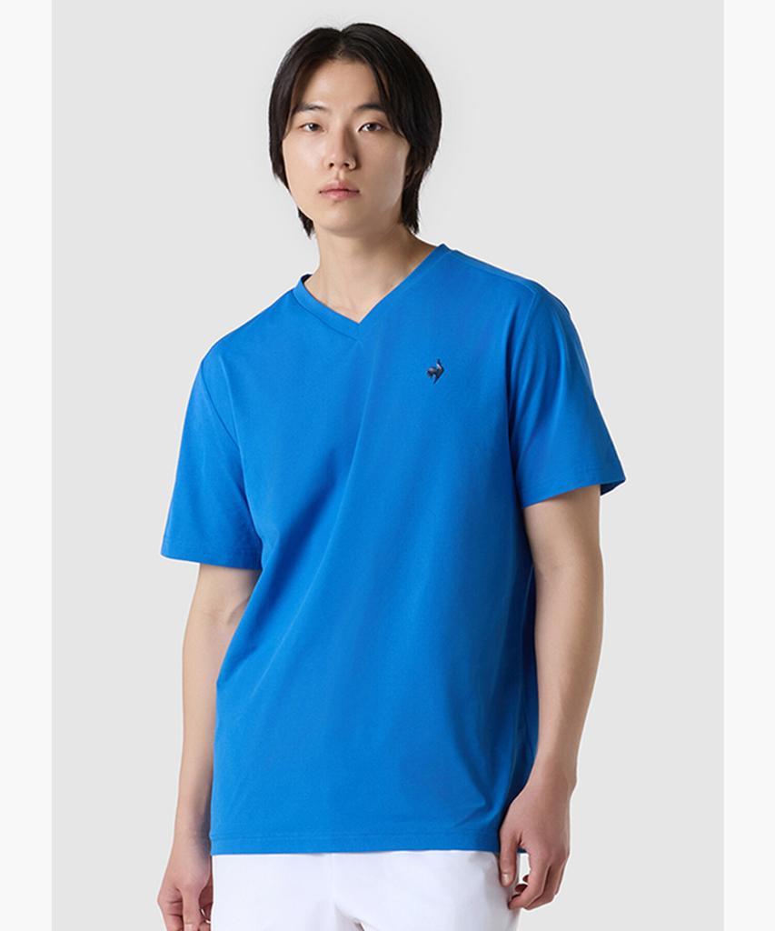 LECOQ Men'S Dualflex Regular Fit V-Neck T-Shirt - Blue (Qq111Trs32)