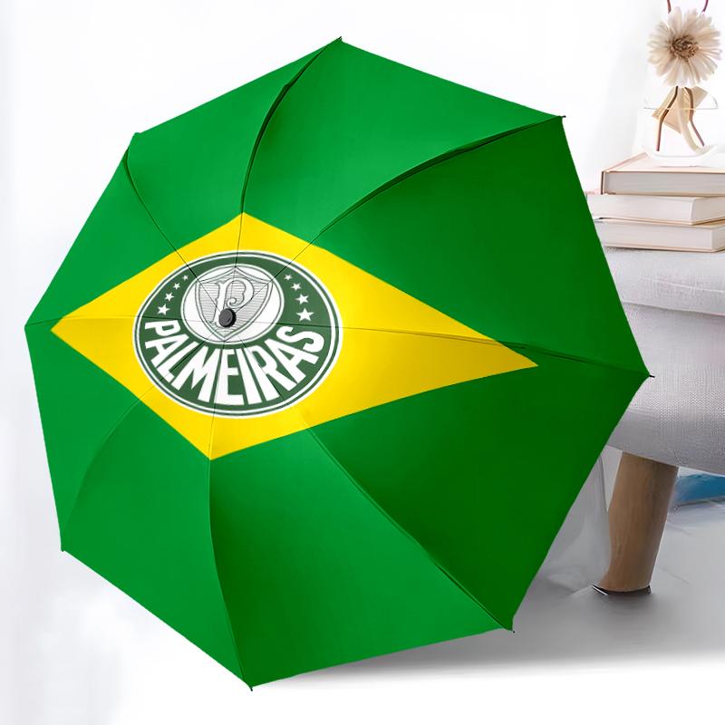 Printed SE Palmeiras logo Folding Umbrella,Outdoor,Leisure,And Travel Umbrella,Durable Umbrella Fabric,Birthday And Holiday Gift