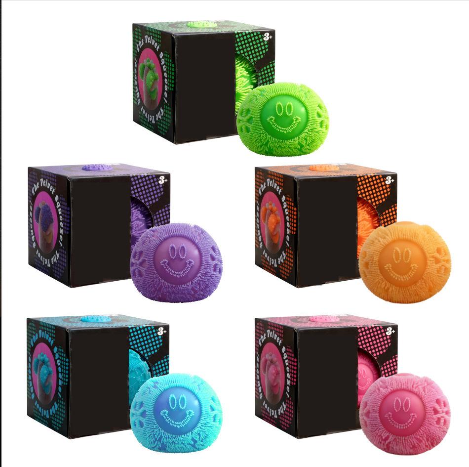 Kawaii Nee Doh Fuzz Ball Stress Ball Soft Fluffy Squeeze Toys Anti-Anxiety Squishy Ball Portable Office Relaxing Gift