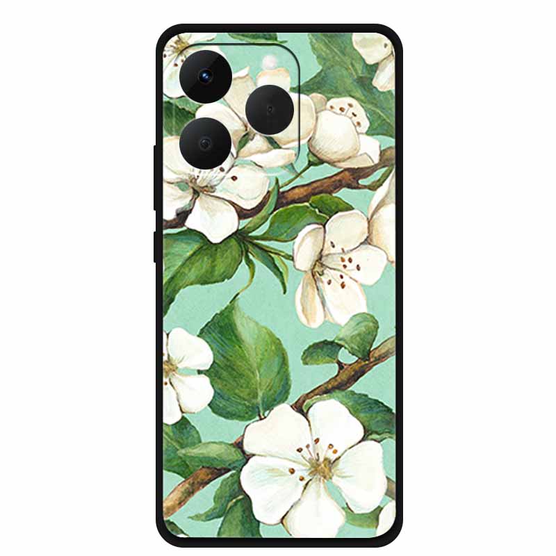 Case For OPPO Realme 15T Embossed Blossoms Funda 3D Relief Flowers Coque Silicone Soft Phone Cover For Realme 15 T 5G Bumper