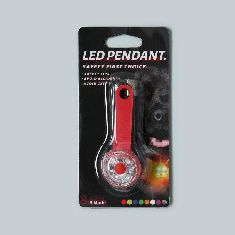 LED Pet Tracking Luminous Pendant Ligh Dogs Collars Dog Wear with Anti-Theft Strobe & Waterproof Design, Safety for Night Walks