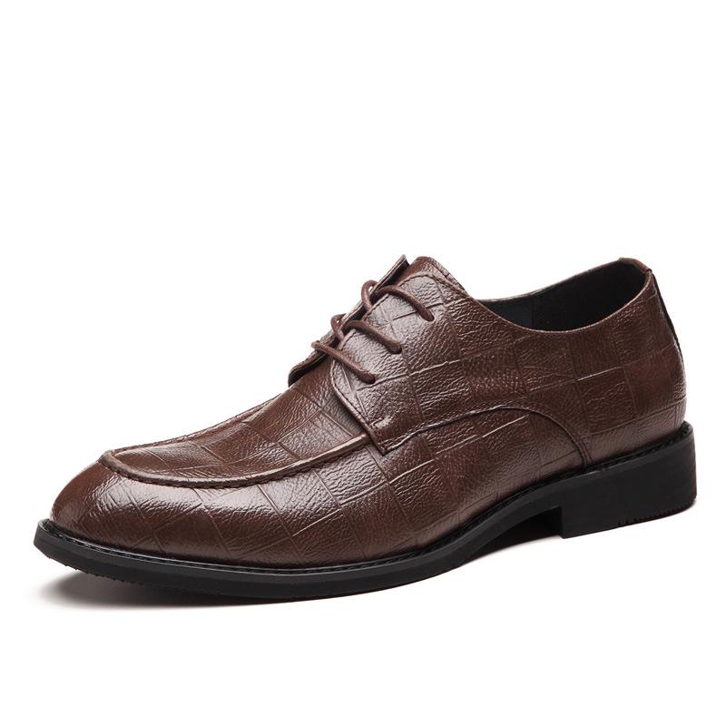 

Мода 2024 года, классические мужские офисные туфли, черные с острым носком, кожаные мужские туфли на плоской подошве, деловые мужские туфли, летняя обувь для мужчин 6.5 бежевый