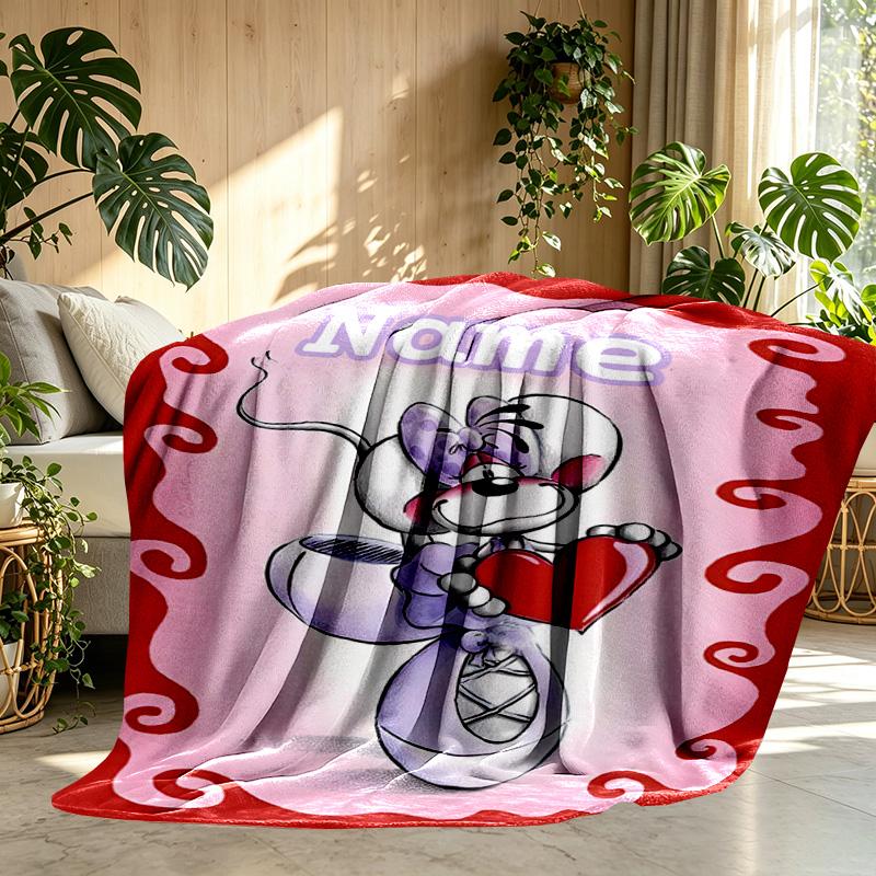 Custom Name Personalized Diddl Print Blanket, Home Decor, Bedroom, Sofa, Camping, Couch, Gifts for Birthday ChristmasEnthusiasts