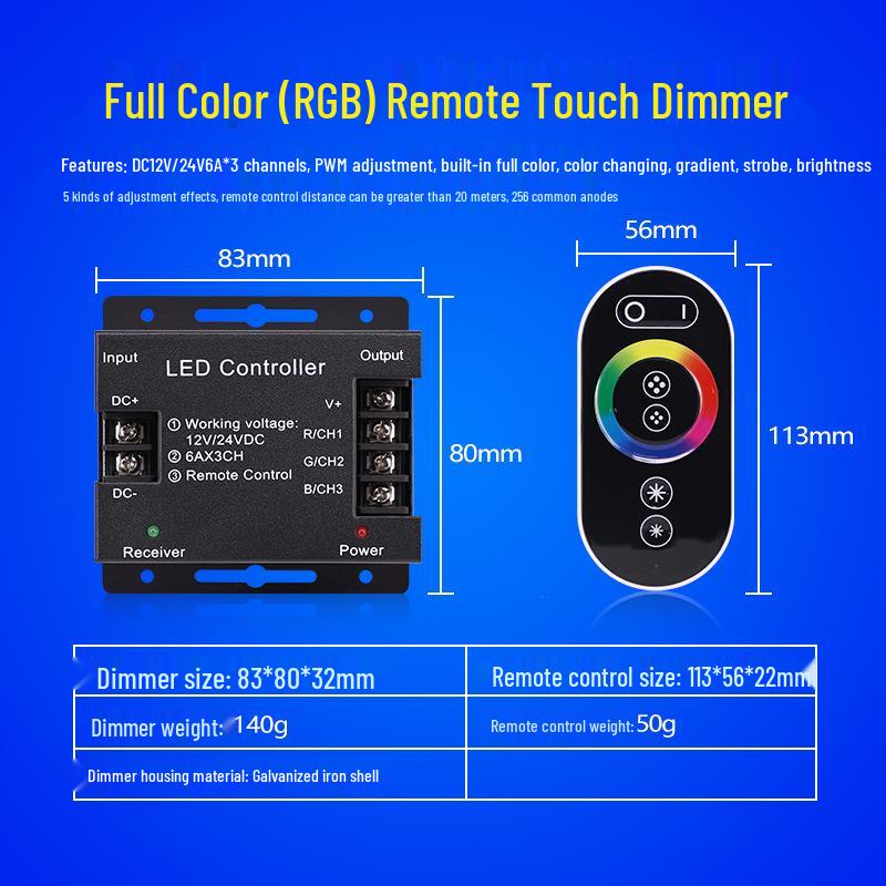 DC 12V-24V 30A LED Dimmer Switch: Stepless Brightness Control Knob