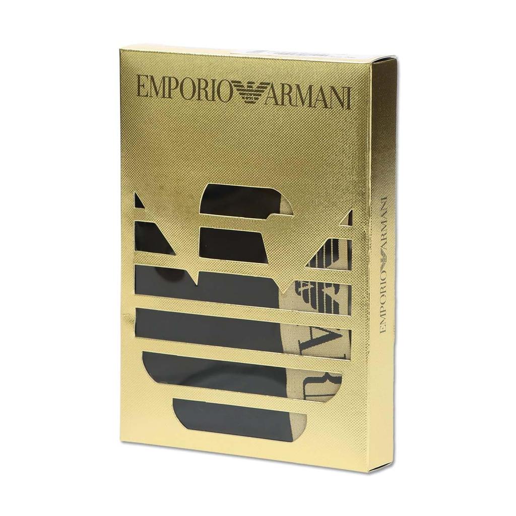 Emporio Armani SHINY LOGO Boxer Shorts, Front Closure, EU Size, Men's, Brand Name Underwear, Size S (EU Size), 98. Black, 54095959