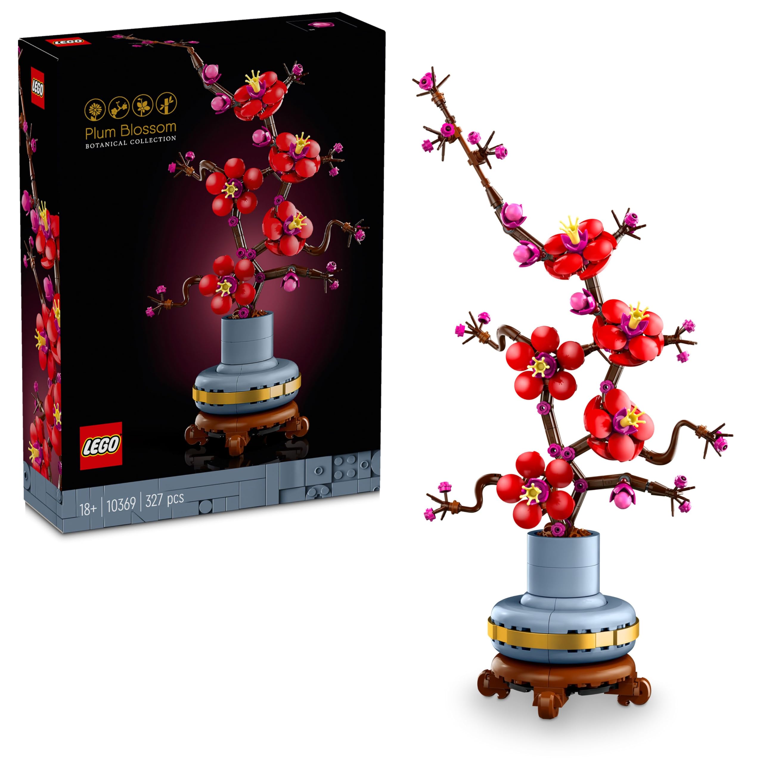 

LEGO 10369 Botanical Plum Blossom Toy Gift Flower Bouquet Artificial Flowers Interior Decor Stylish Men Women Birthday Father s Day Mother s Day
