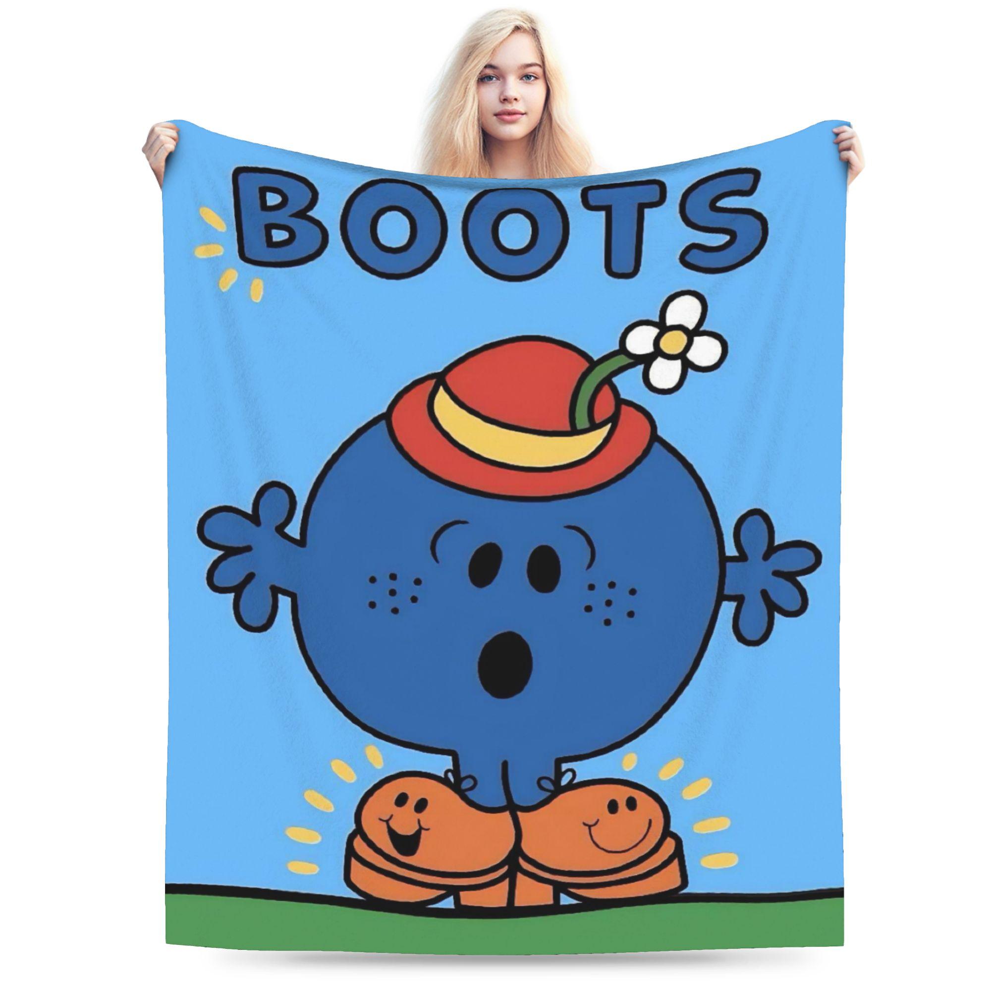 Mr. Men Little Miss Flannel Blanket Autumn Super Warm Throw Blanket for Boy Girl Living Room Pattern Bedspread Sofa Bed Cover 75cmx90cm