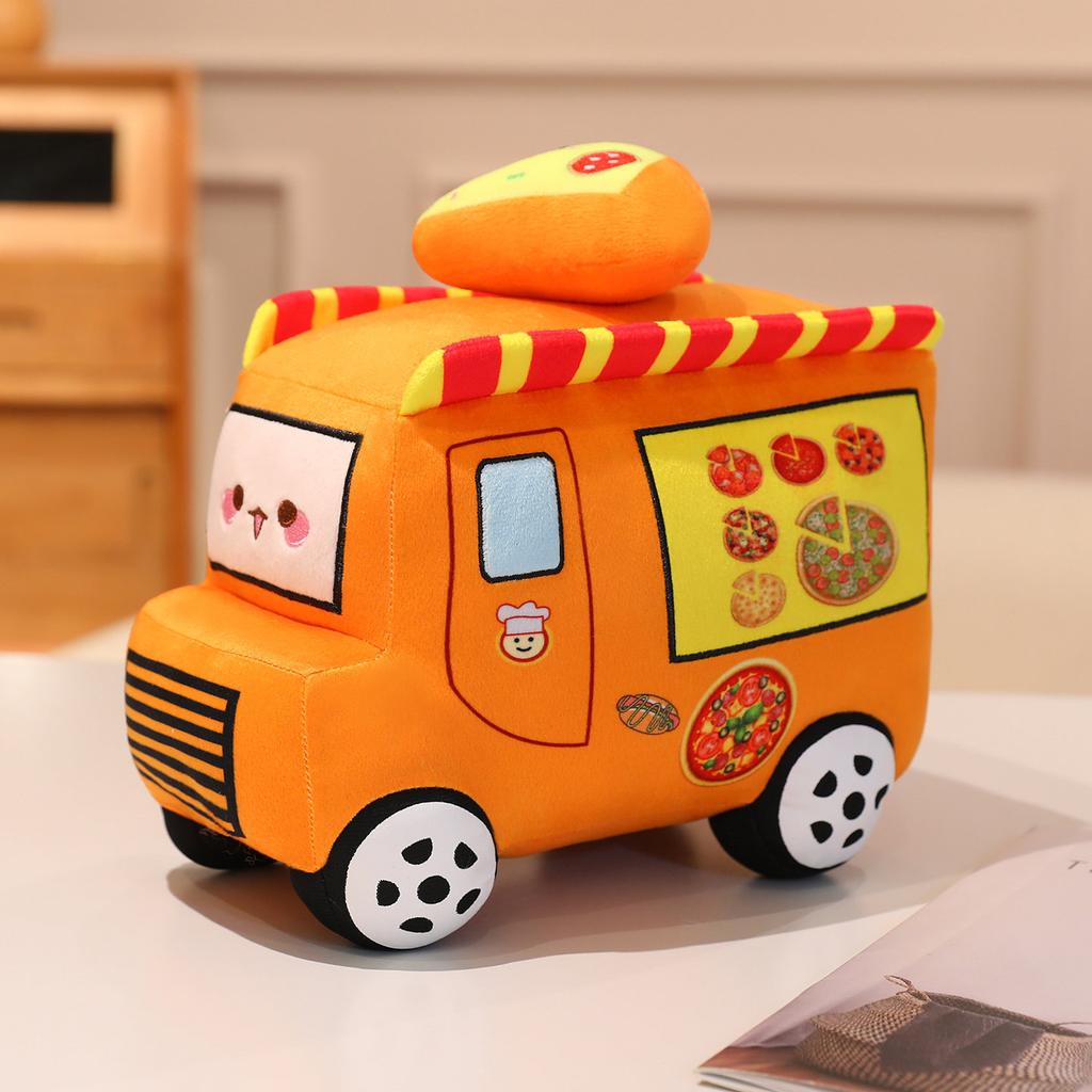 Cute Fun Dining Car Doll Simulation Hamburger Pizza Ice Cream Car Plush Toy Doll Children's Pillow