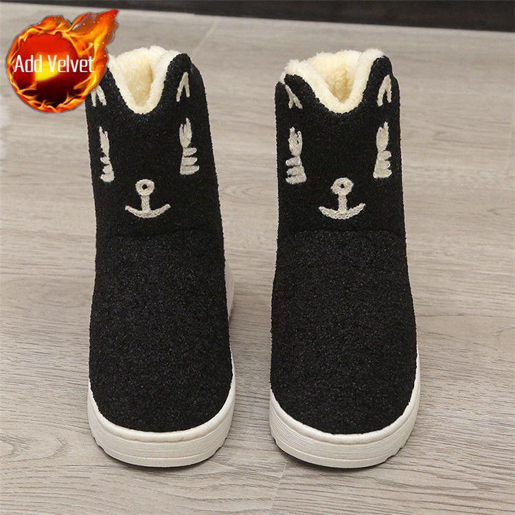Plush Chunky Snow Boots for Women Winter Round Toe Booties On Offer High Quality Boot Warm Work Fashion Woman Shoes Promotion